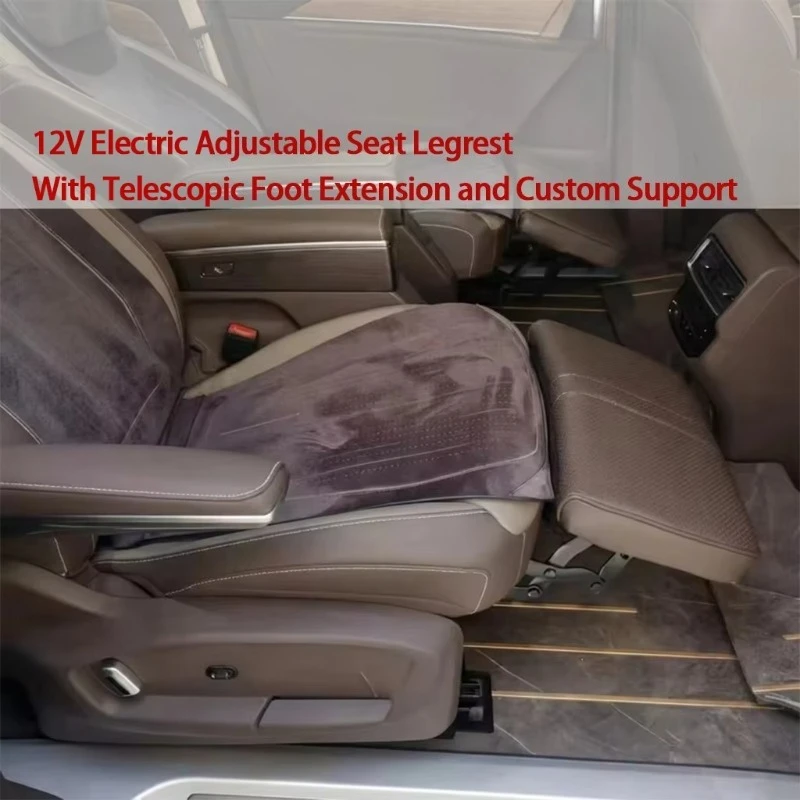 12V electrically adjustable seat leg rest with telescopic footrest and custom support
