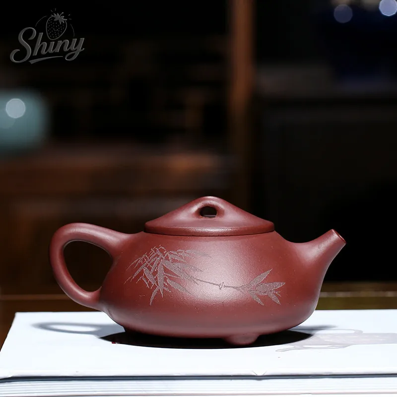 

Original Genuine Famous Purple Clay Teapot Fully Handcrafted Qing Bamboo Style Xu Lai Shi Piao Teapot Ball Hole