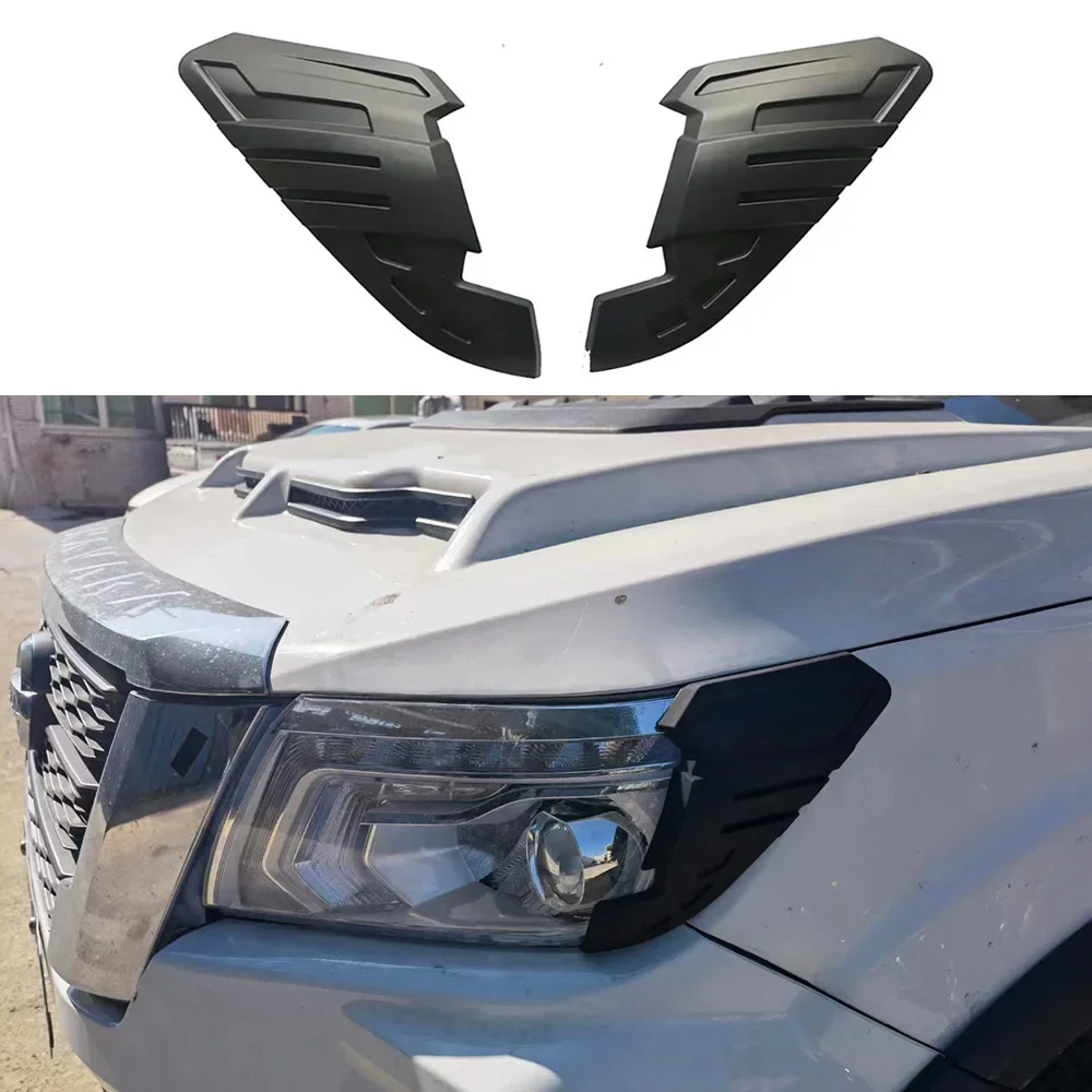 fit for nissan navara np300 2021 2022 abs headlamp decorative frame matte black headlight cover 4x4 offroad modified accessories