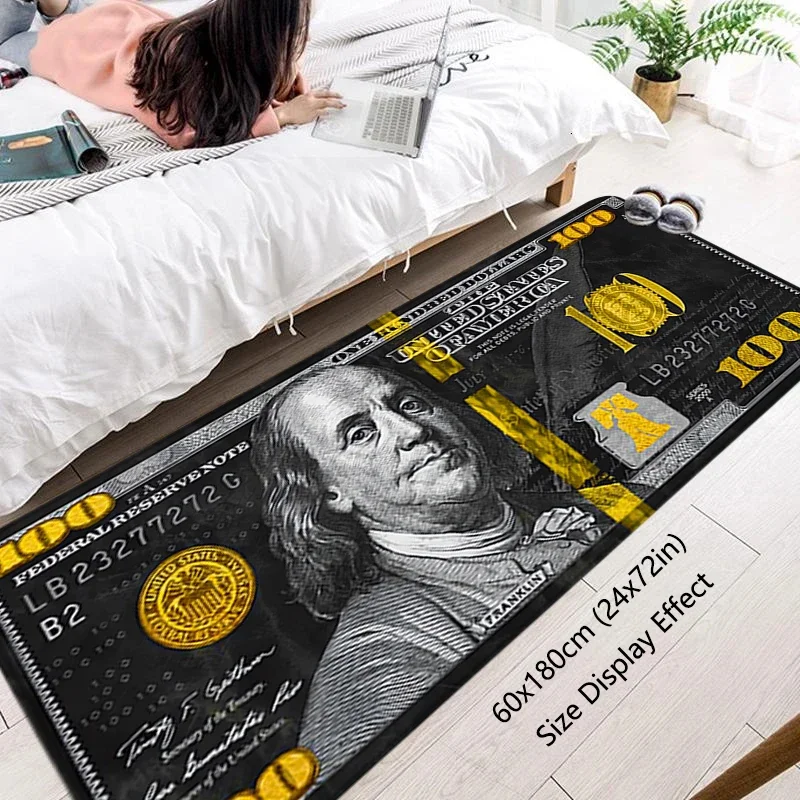 VIKAMA Upgrade Material Foot Rugs Money Entrance Doormat Dollar Rugs Floor Mats Anti Slip Bath Mats Home Kitchen Hallway