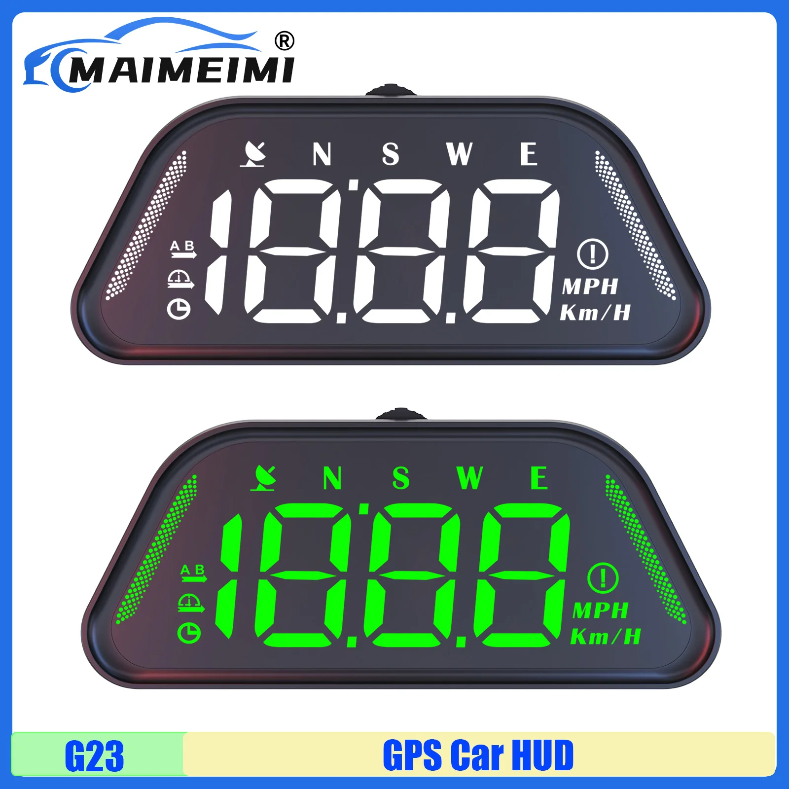 

MAIMEIMI G23 Car HUD KMH,MPH Digital GPS Speedometer Head Up Display Driving Distance Clock Compass with Overspeed Alarm Auto