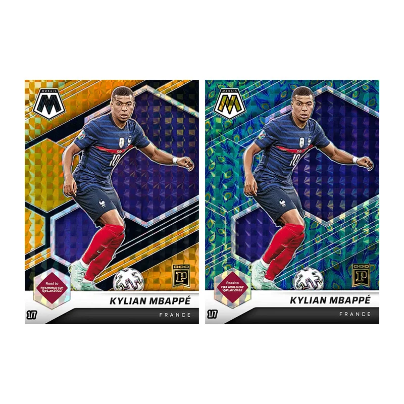 محلية الصنع لتقوم بها بنفسك بانيني فيفا سلسلة كرة القدم كيليان Mbappe التوقيع اللون بطاقة فلاش اللعب هدية #4