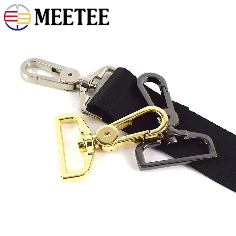 Meetee 4/10Pcs 25/32/38mm Metal Lobster Buckles Swivel Trigger Clips Clasp Snap Hook Belt Pet Dog Collar Lanyard Bag Accessories