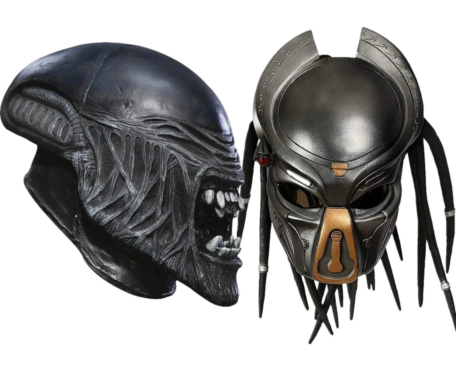 

Latex Alien Predator Helmet Mask Halloween Gloves Cosplay Funny Masquerade Props Costume Props Party Gift Kids