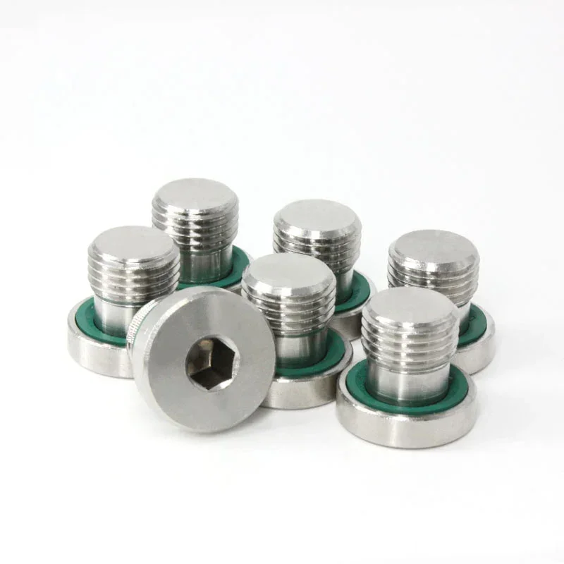 

M8 M10 M12 M14 M16 M18 M20 1/8" 1/4" 3/8" 1/2" 3/4" 1" BSP Штекер из нержавеющей стали 304, внутренняя шестигранная головка, фитинг, прокладка FKM