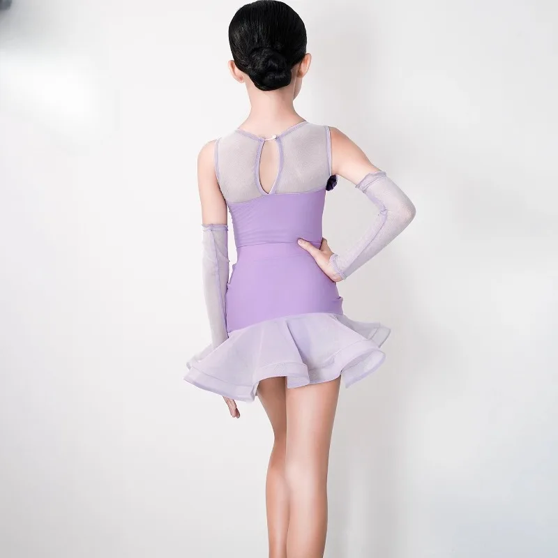 Vêtements d'entraînement de danse latine d'été pour enfants filles, ensembles de jupes de danse professionnelles, cha-cha Samba, nouvelle collection