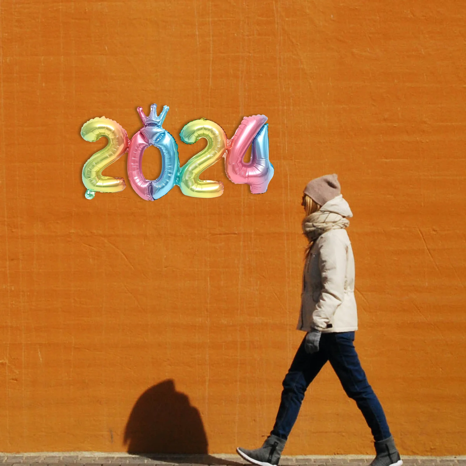 

1 set 1 Set 2024 Number Design Aluminum Foil New Year Party Decoration Large Number Balloon Birthday Party Supplies Balloon