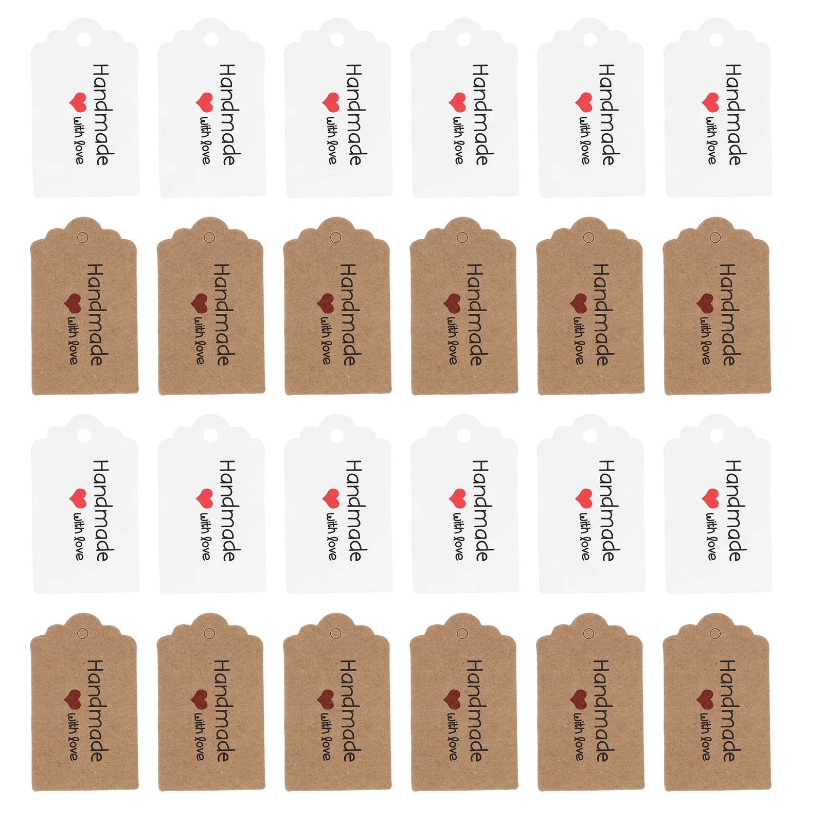 

200Pcs Durable Kraft Paper Tags for Gifts Food Packaging Wedding Party Hanging Labels Beautiful Design Hole String Up