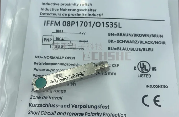 

Proximity switch IFFM 08P1701/O1S35L metal square plug-in PNP normally open sensor