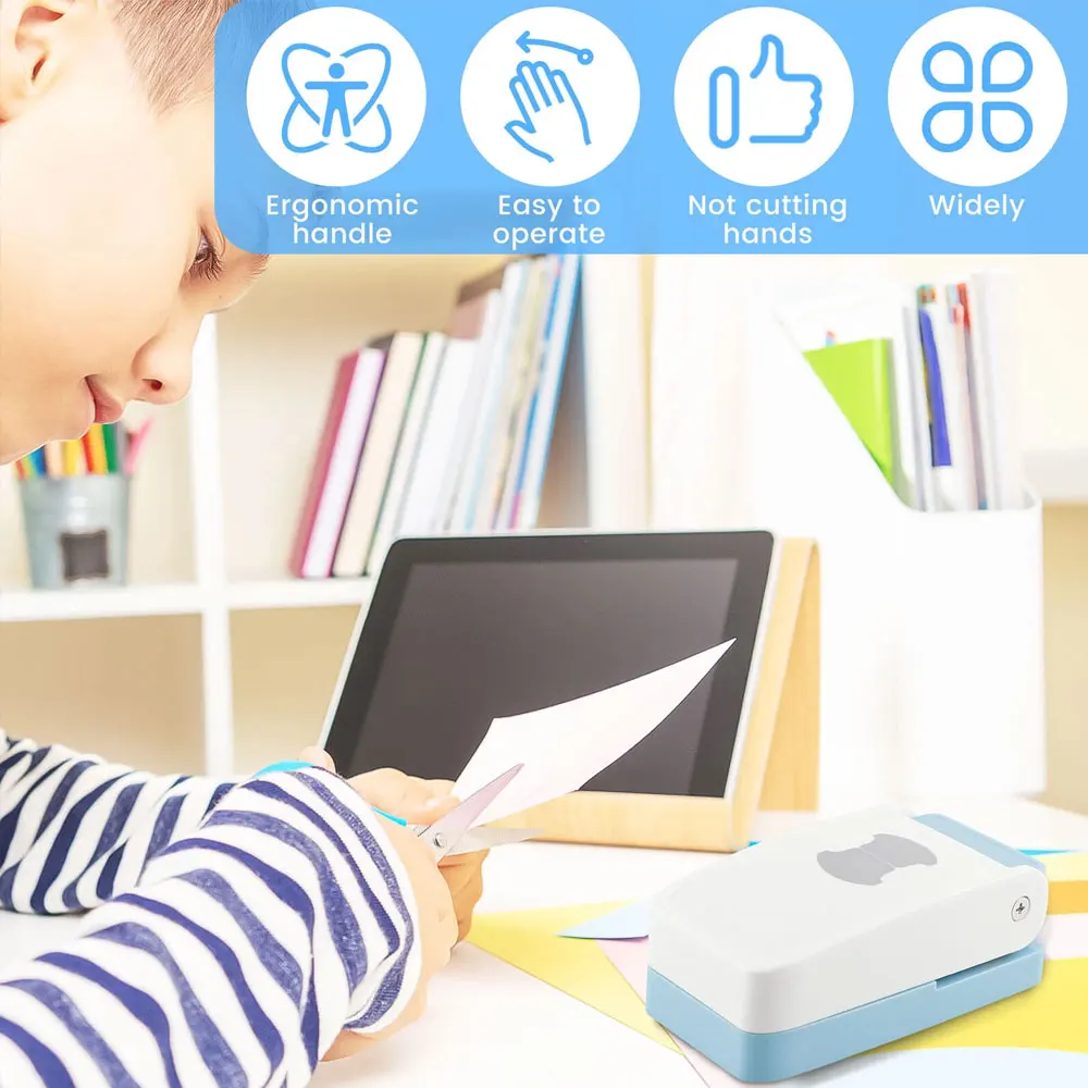 1 szt. ręczny dziurkacz do etykiet, okrągły dziurkacz do etykiet, płaski dziurkacz do etykiet, ręcznie robione zakładki i notatniki DIY.