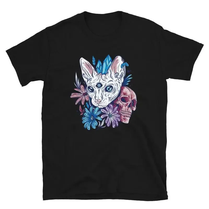 Mystical Cat & Skulls 3rd Eye Power & Wisdom T-Shirt