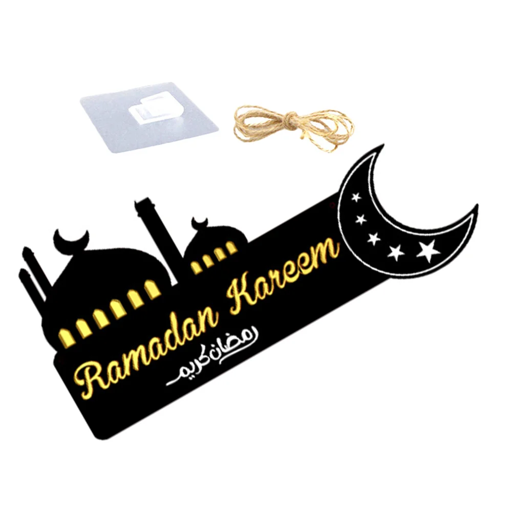 

Wooden Hanging Delicate Eid Party Hanging Decoration Patterns for Home Party Porch Decoration Eid Ramadan Sign MZ695 White Gold