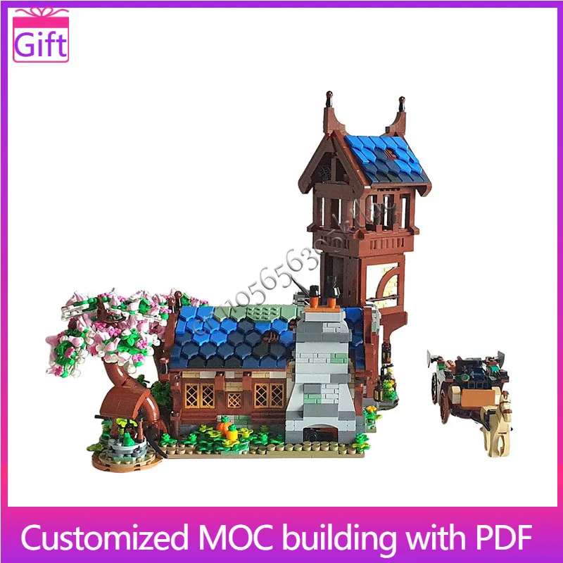 2604 PCS Medieval Guard Post  Building Block Model Children Puzzle Assembly Building Blocks Christmas  Birthday Festival Gifts