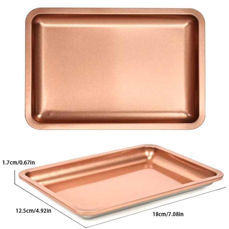 Nail Polish Tray, Ins Style Stainless Steel Jewelry Storage Cosmetics Metal Tray Multicolor False Nails Dish Tools