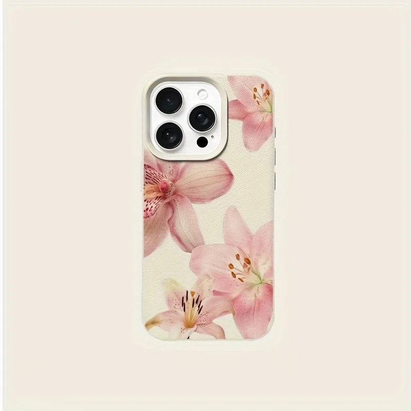 Lily Flower Lichee leather pattern Phone Case For Samsung A36 A26 A07 A55 A35 A16 A06 A54 A34 A25 A24 A15 A14 A05S A05 4G 5G