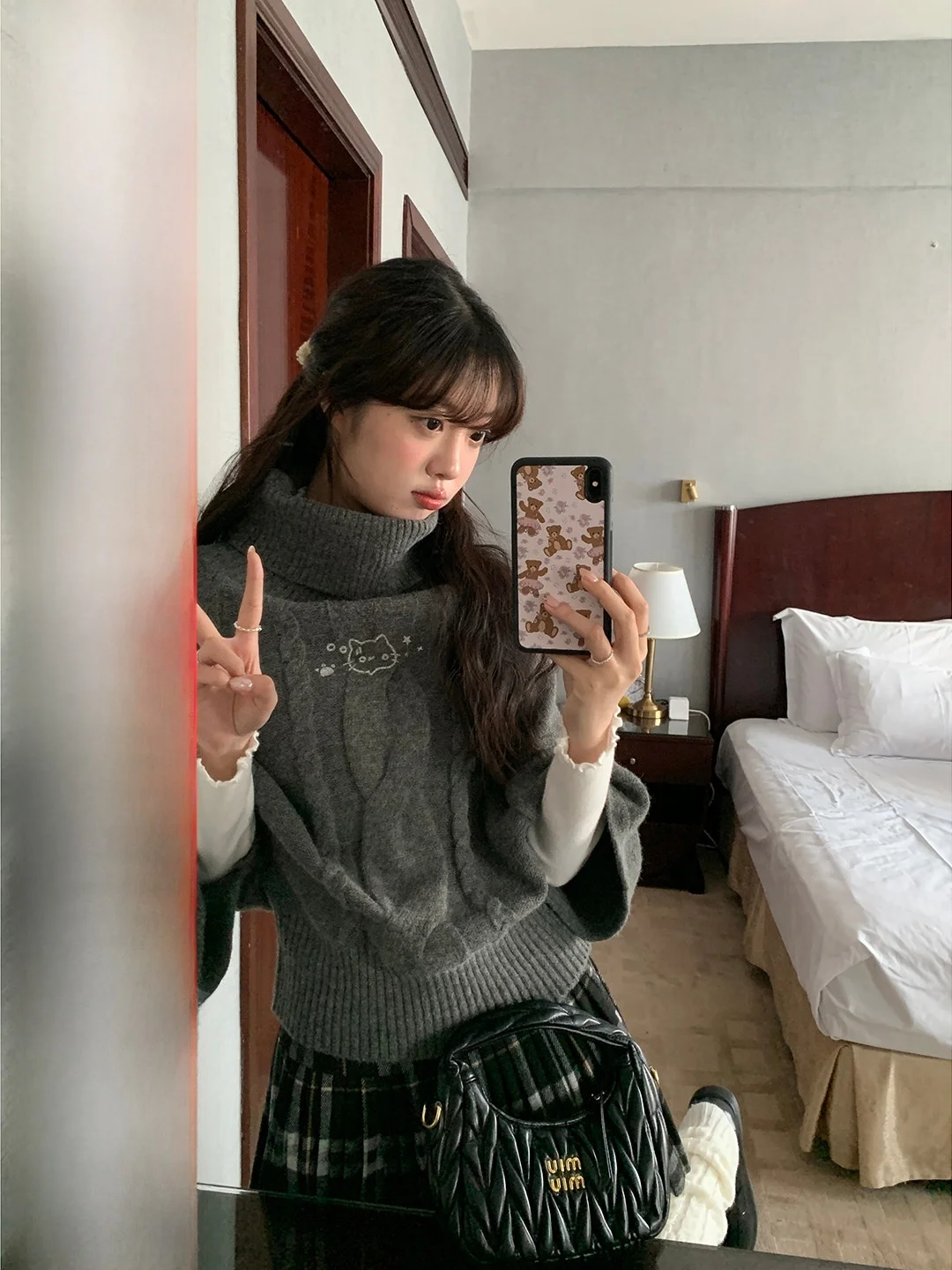 

Soft Cozy High Collar Batwing Sve Twist Sweater Korean Sle Gentle Early Aosphere Feeling Women's Knitted Top