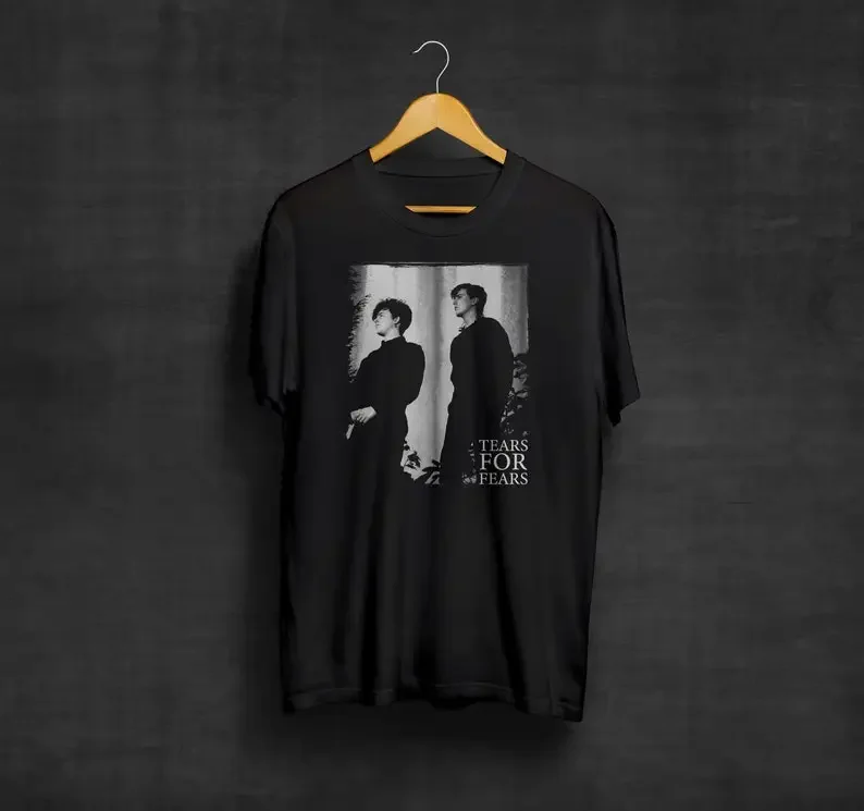Черная футболка Tears For Fears T Band s Synthpop New Wave Pop Rockshirt