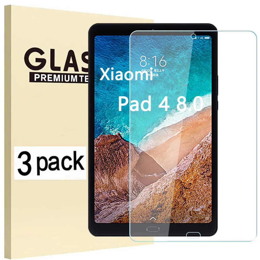 

(3 Packs) Tempered Glass For Xiaomi Mi Pad 4 8.0 2018 8.0-inch Tablet Screen Protector Film