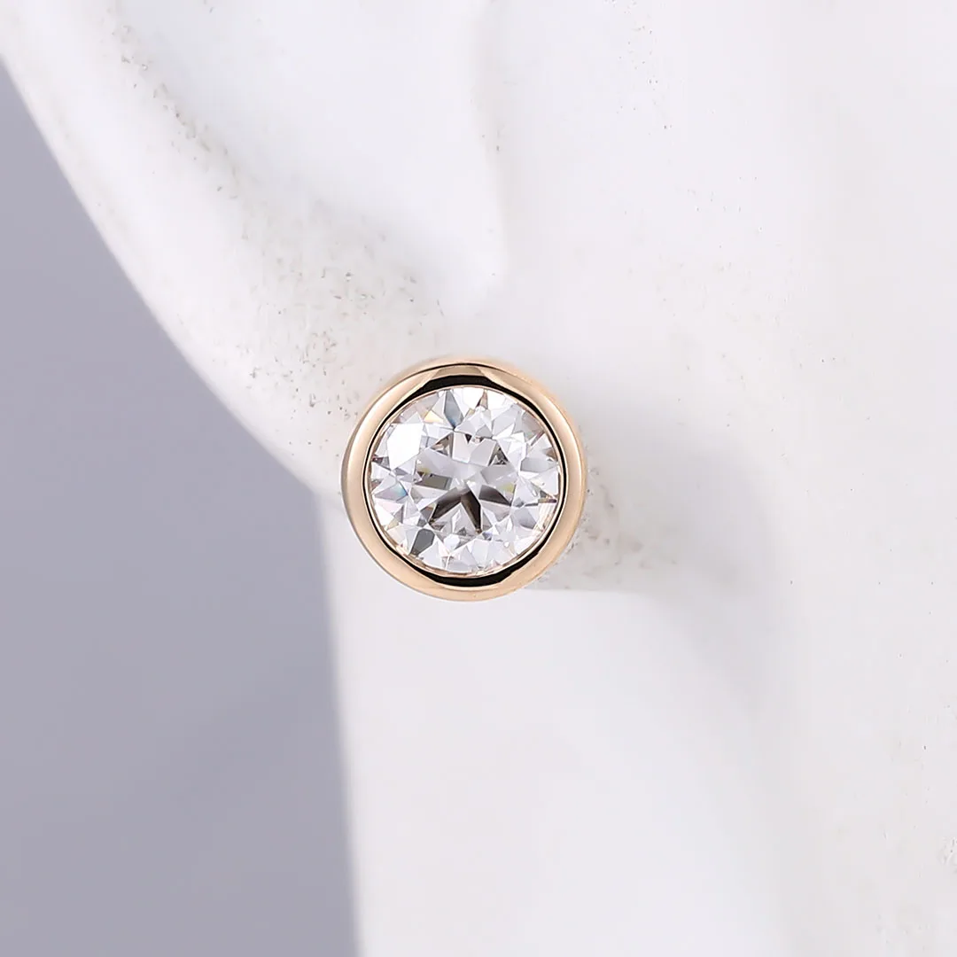 بروفانس 925 الفضة الحافة وأقراط 5 مللي متر Def مويسانيتي مستديرة GRA Cert الكلاسيكية غرامة مجوهرات للنساء الرجال ارتداء اليومي #4