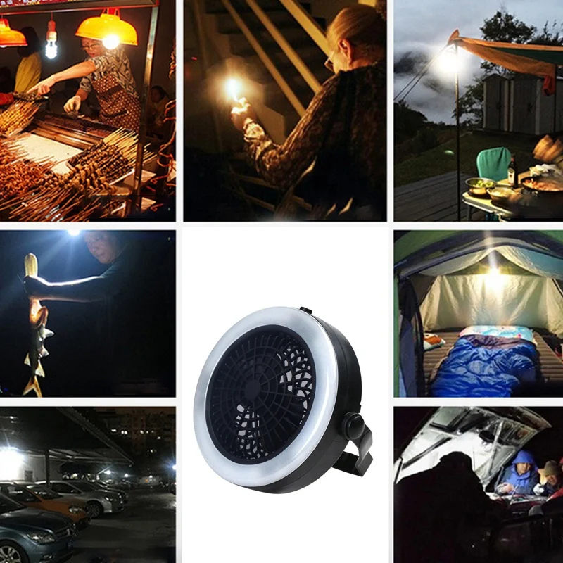 6A-Camping Lantern Emergency Rescue Kit With Fan Emergency Hurricane Power Outage Camping Lantern