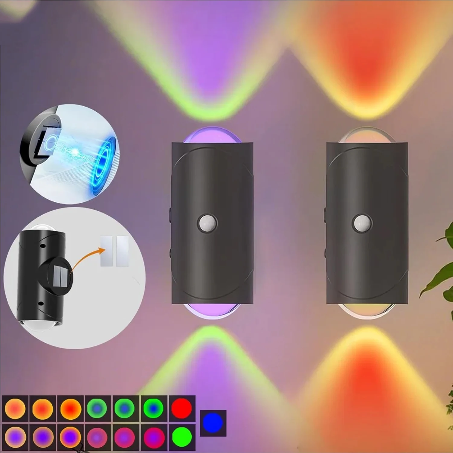 

Ночник с датчиком движения, RGB LED, перезаряжаемый, беспроводной, магнитный, для спальни, кухни, прихожей, лестницы