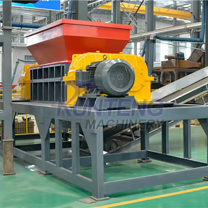 Customizable 1-15T/H Double Shaft Shredder For Shredding Plastic Tires Recovery Crusher Production Line