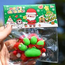 Weihnachten Antistress Fuß Weiche Squish Fuß Klebrige Stress Relief Entspannen Spielzeug Squeeze Taba Squish Katze Pfote Spielzeug Cartoon Kawaii