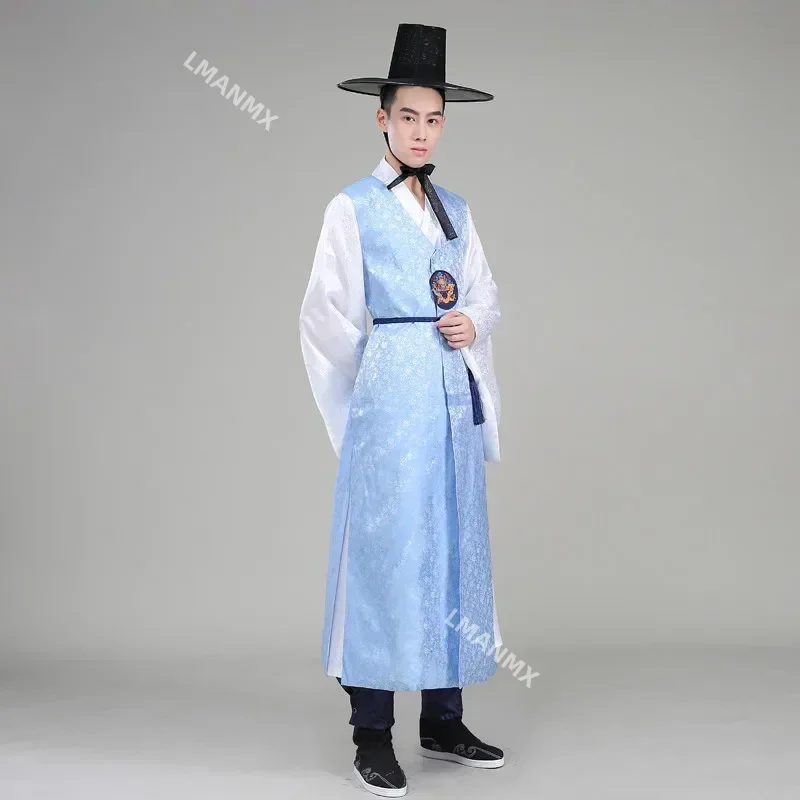 High Quality Orthodox Silk Korean Traditional Costume Wedding Costume Satin Male Hanbok Korean Ethnic Clothing for Men 18