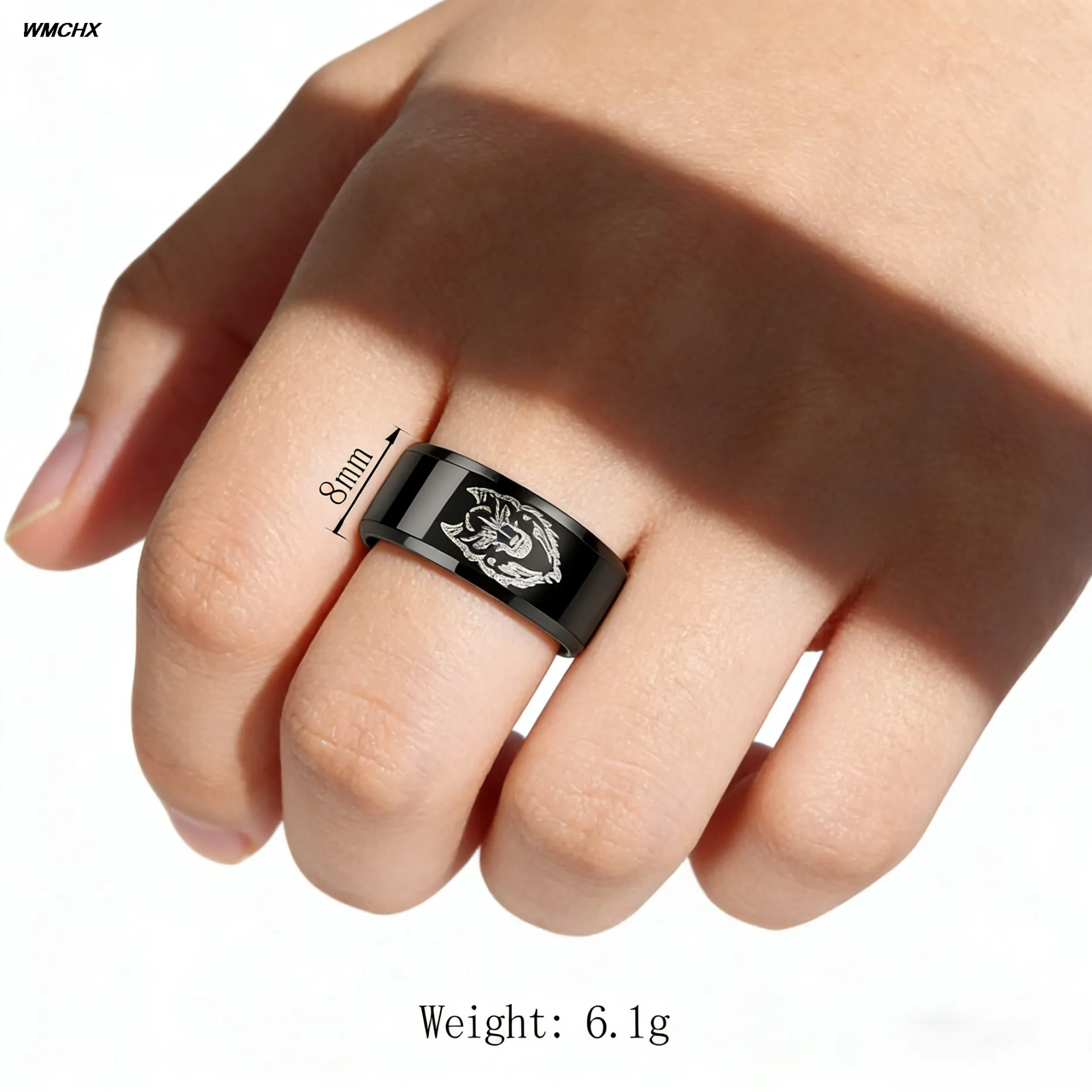 Nordic Mythology Giant Wolf Men Ring Defense Totem Wolf Fashion Hip Hop Rock Unisex Finger Ring Punk Gift
