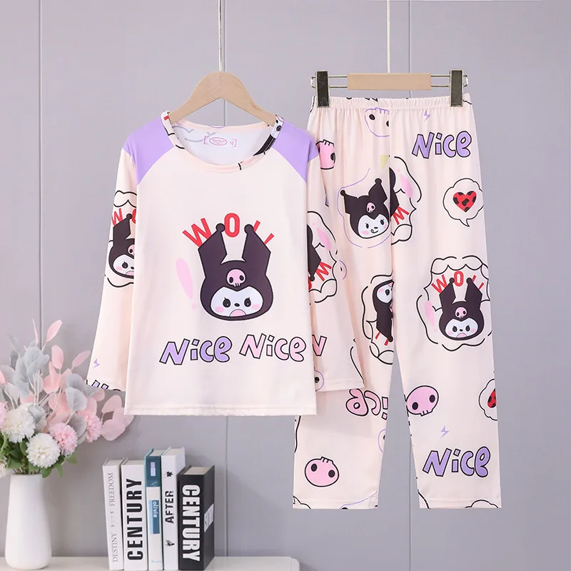 Sanrio Children's Pajamas, Pajamas, Home Clothes, Milk Silk Long-Sleeved Round Neck New Pajamas My Melody Girls Clothing Gifts