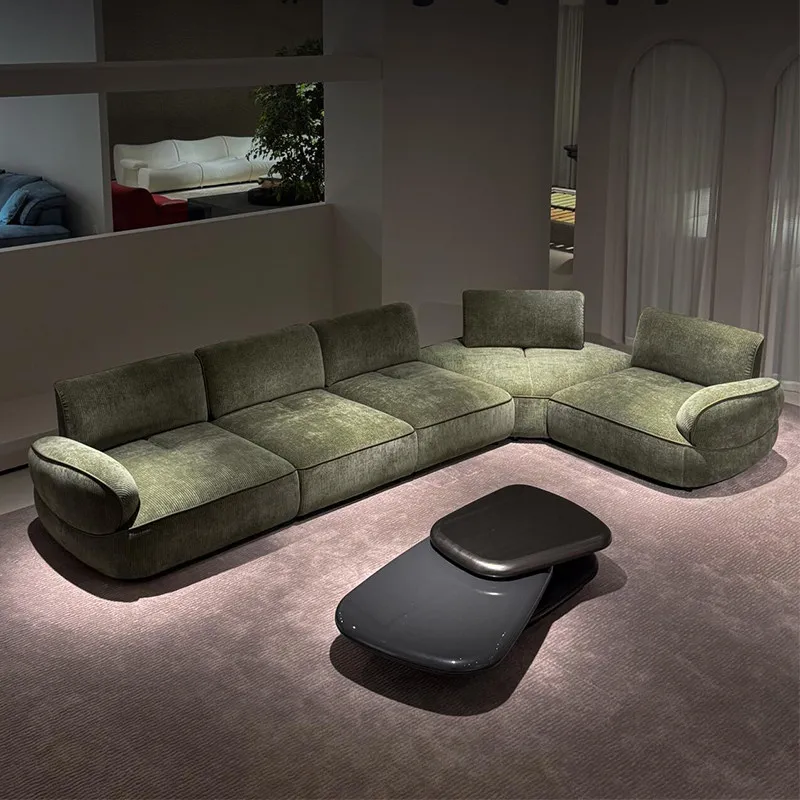 Movable large flat-layer fabric sofa small apartment corner