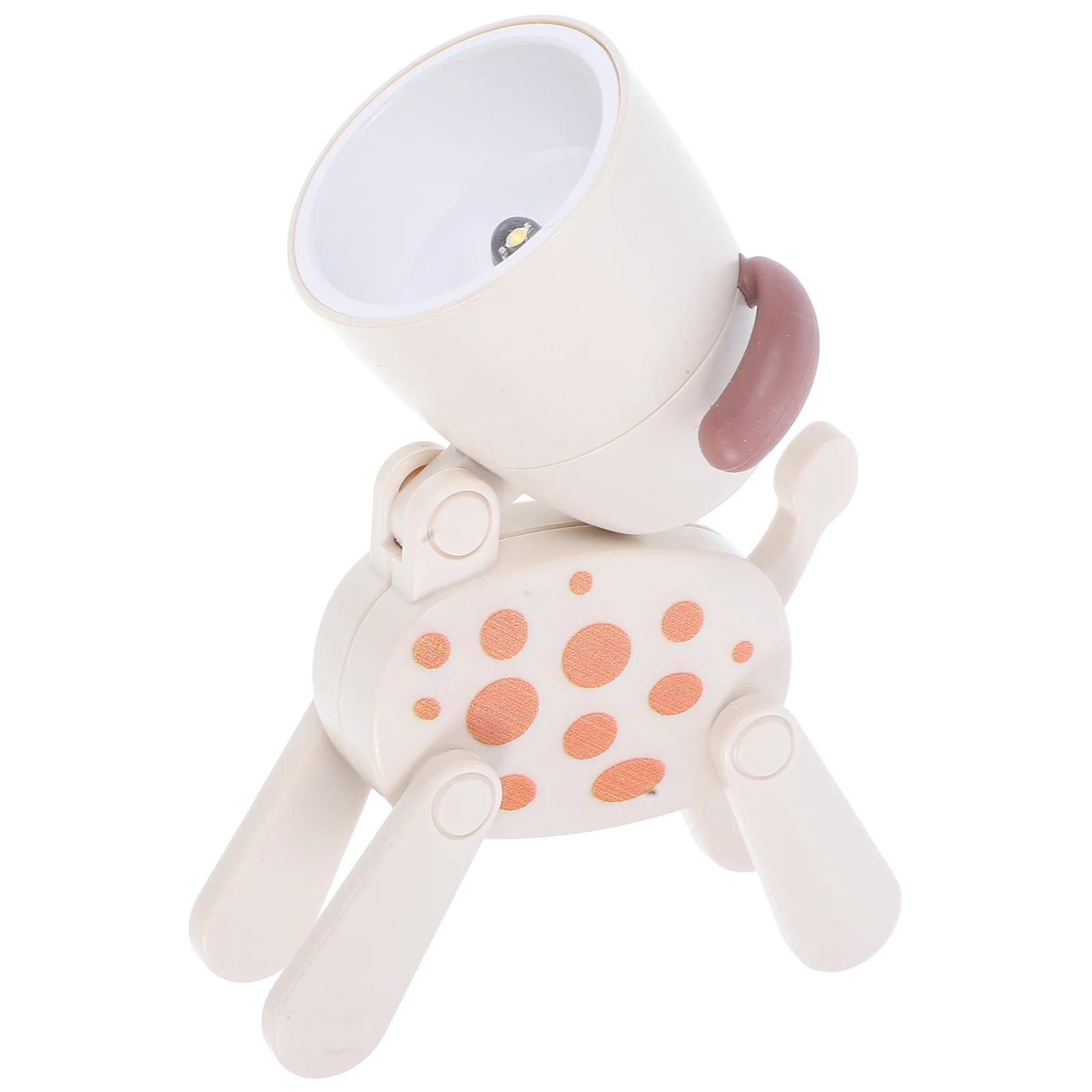 Mini luz nocturna Led en forma de perro, escritorio plegable para dormitorio, habitación de guardería, lámpara de mesa de animales Beige, lámpara Led de dibujos animados para