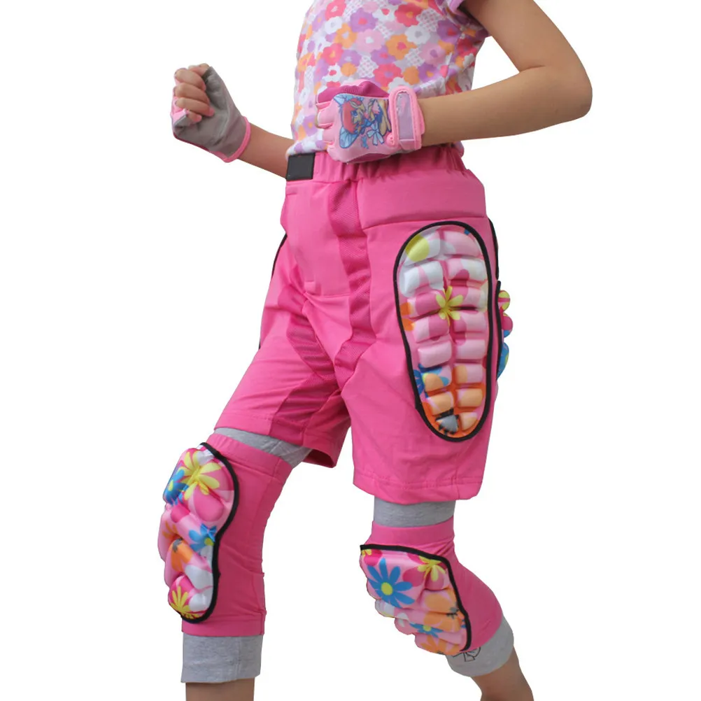 

Pink Adjustable Protective Hip Pants Shorts Lightweight Eva Padding for Ski Skate Snowboard Roller Skating Hockey Soccer