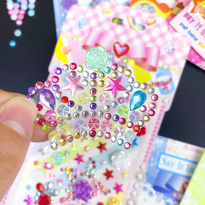 New 3D Rhinestone Face Sticker for Children Gems Jewels Stickers Kids Bright for Face Festival Makeup Crystals Face Decoration