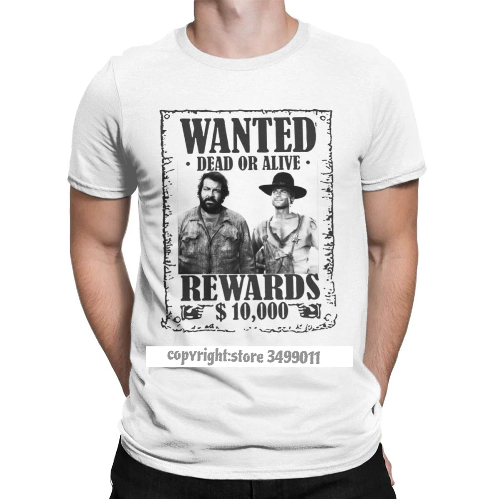 Bud Spencer Terence Hill Wanted Lo Chimavano  Epic Movie T Shirt Men Graphic Vintage T Shirt Premium Cotton Tshirts