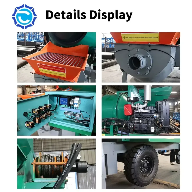 Efficiency Diesel & Electric Engine Concrete Mixing Pumping Machine with 30M/H Productivity for General Construction Sites