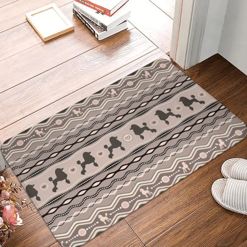 Poodle Dog Front Door Mat Anti-Slip Absorbent Decorative Indoor Doormat Floor Bath Rug Entrance Kitchen Bedroom Carpet