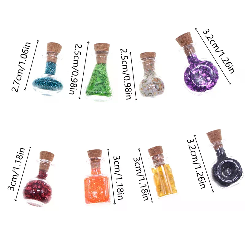 1Set 1:12 Dollhouse Miniature Simulation Magic Potion Ore Bottle Model Furniture Accessories For Doll House Decor Kids Toys Gift