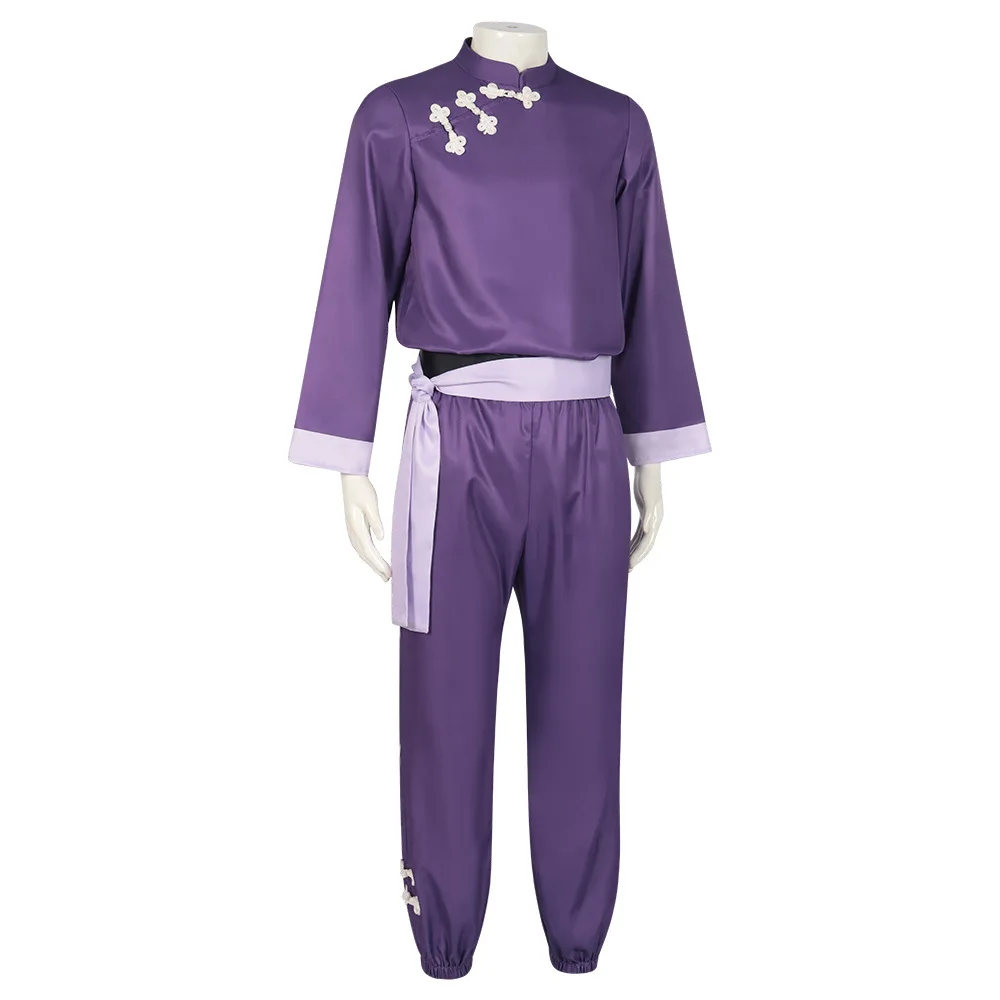 Anime Blue Lock Reo Mikage Cosplay Traje, Calças de Kung Fu, Interpretação de Halloween, Uniforme Roxo, Peruca Masculina, Terno completo, Estilo Chinês