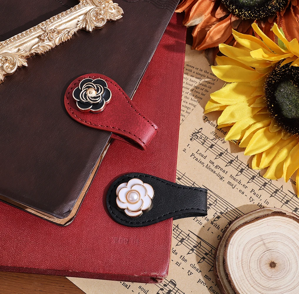 Bookmark Magnetic Clip - 2 Buah Klip Halaman PU Kulit