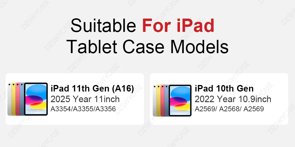 Für iPad Pro 11 Hülle 4./3./2. Generation, Air 10.9 5./4. Generation, Air 11 M2 M3 M4, 10. 10.9 11. Generation A16 11, Mini 6 A17 Pro Slim PU-Cover – Detail 3
