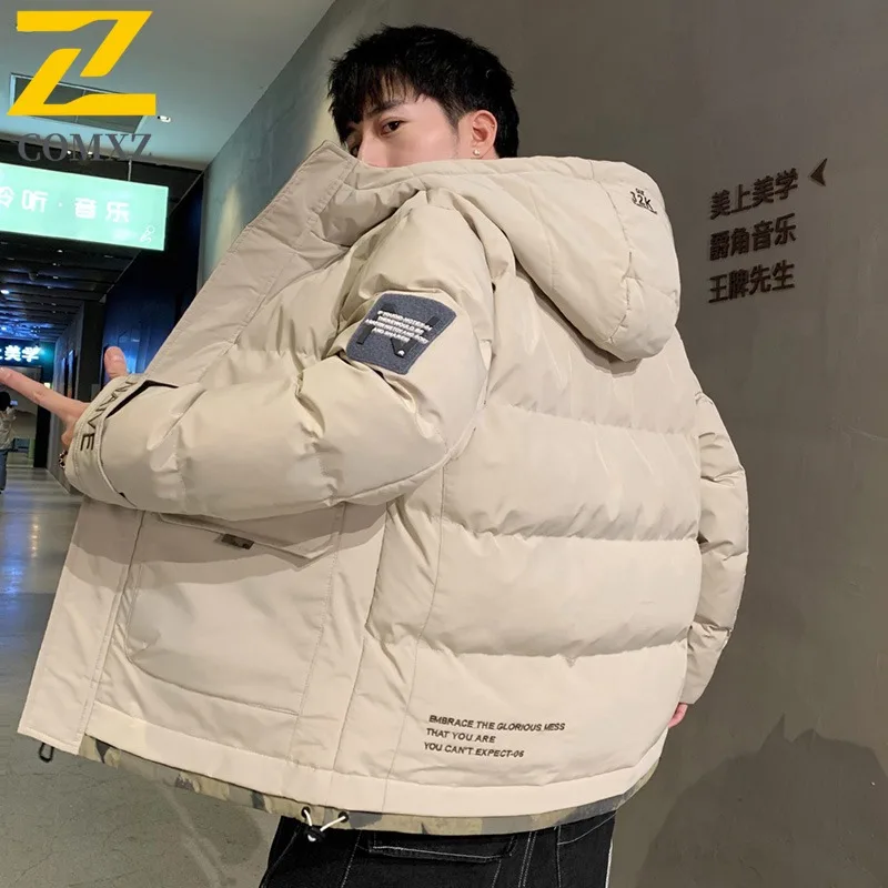

COMXZ Men Outdoor Leisure Cotton Jacket Slim Fit Korean Style Waterproof Windproof Fashion Coat Winter Solid Color Outwear 2025