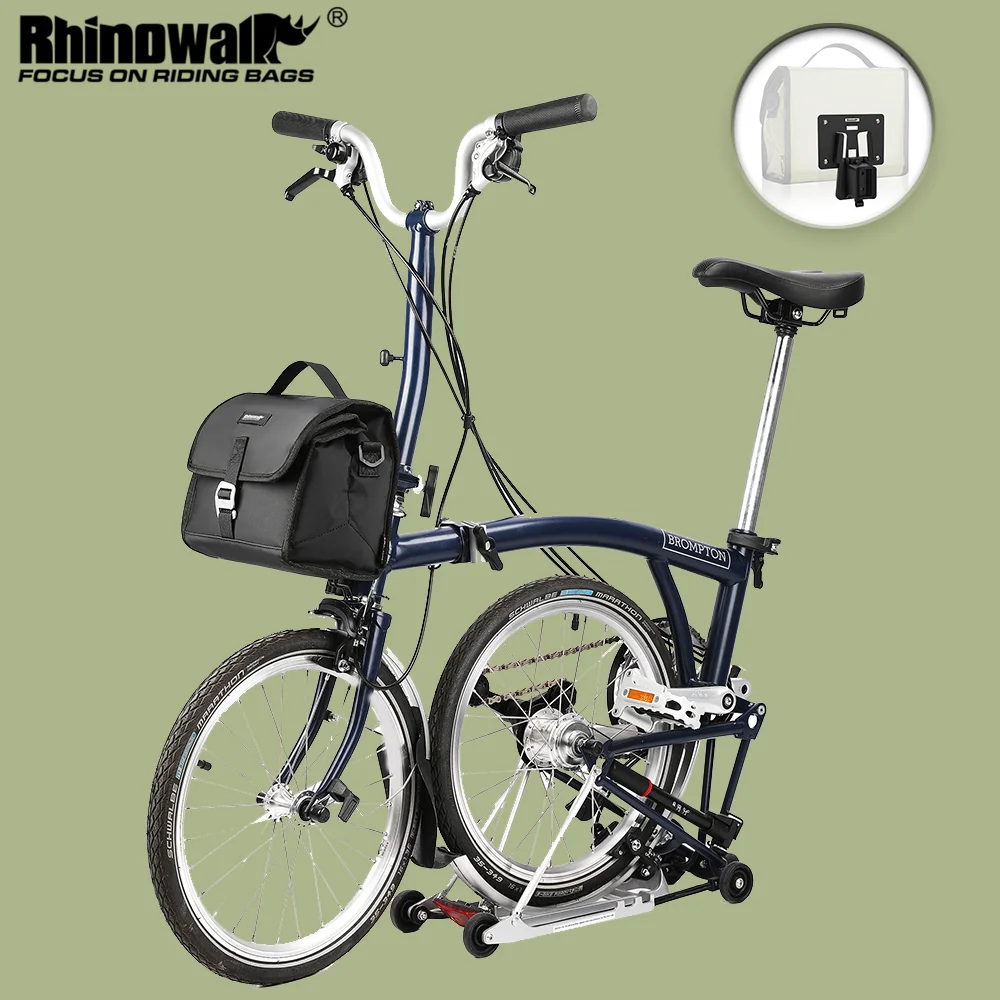 Rhinowalk Bike Front Bag 7L Waterproof Portable Bicycle 7L Waterproof Bag Fit Brompton Folding Bikes Bike Outdoor Shoulder Pack