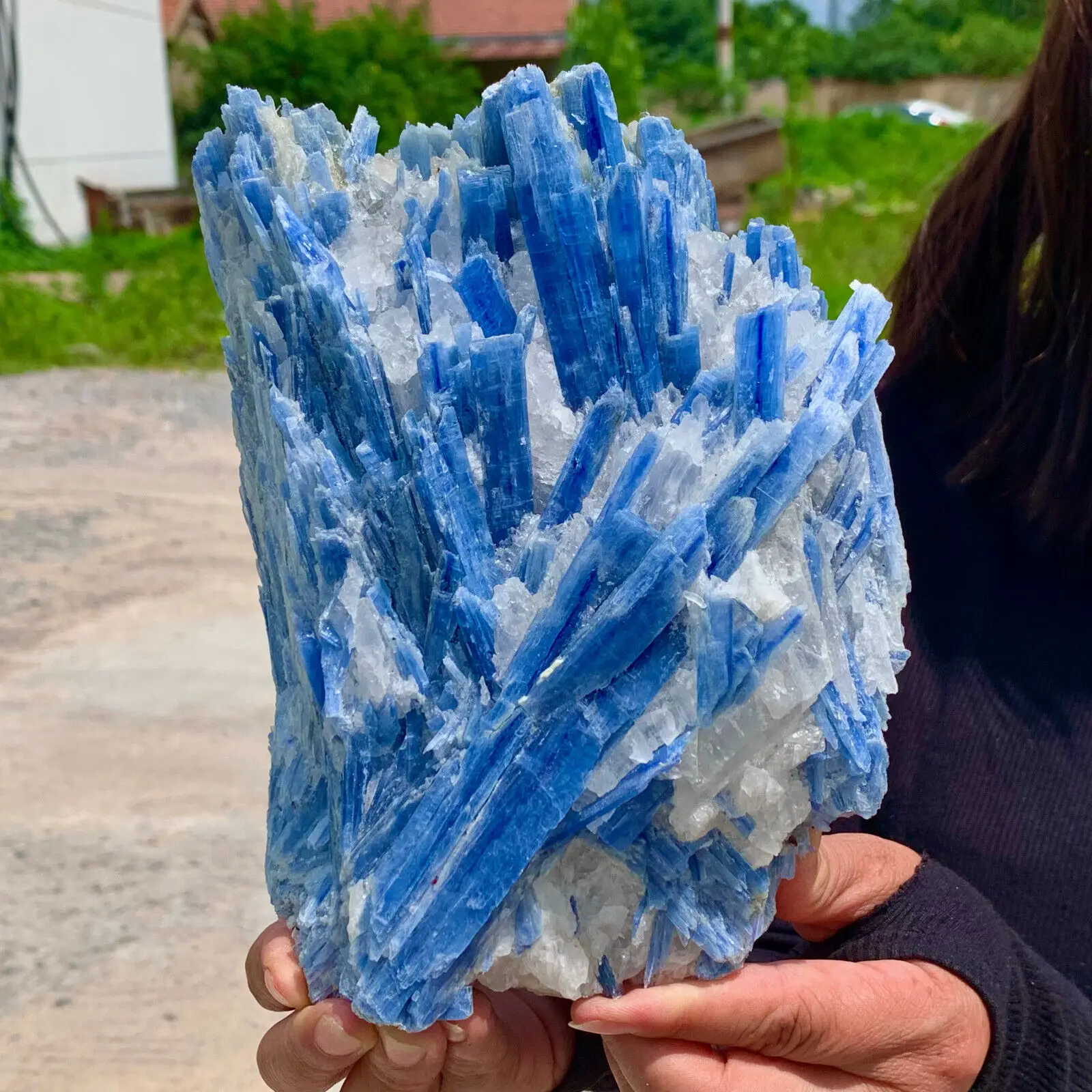 Natural beautiful Blue KYANITE with Quartz Crystal Specimen Rough
