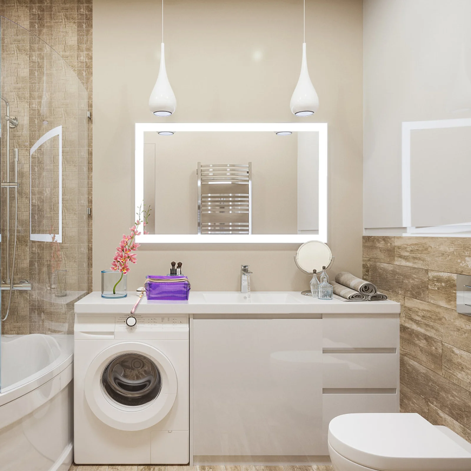 

1Pcs Travel Toiletry Bag Waterproof Organizer Portable Makeup Pouch for Camping Hiking Daily Essentials Storage