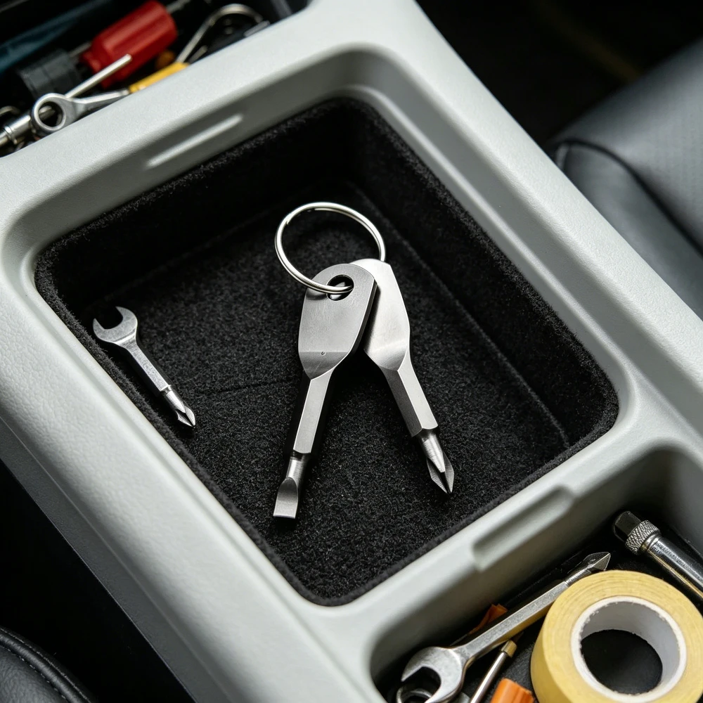 Tragbarer Mini-Schraubendreher-Satz mit Schlüsselanhänger, Multifunktionales Outdoor-Reparaturwerkzeug, Praktisches Taschenwerkzeug, Schlüsselring-Geschenke – Detail 6