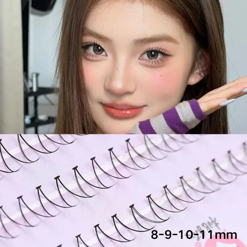 Korean V-Shaped Segmented False Eyelashes Natural Grafting Intersect Eyelash Extension Tool 8/9/10/11mm Eyelash Extension