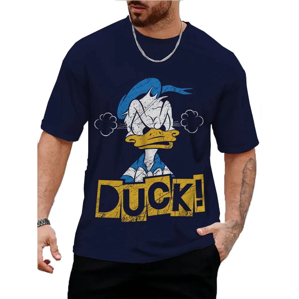 

Disney Summer Men Women Cartoon T-shirt Funny Donald Duck Printed Tops Tees Male Fashion Short Sleeve Clothing Casual Streetwear