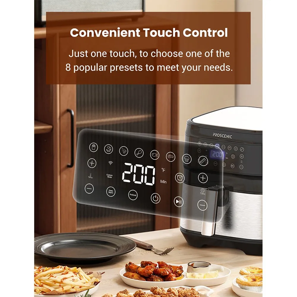 Proscenic T21 Smart Air Fryer, App & Alexa Control, XL 5. 8QT, 1700 Watt Electric Air Fryers  80-205 ° C Oven & Oilless Cooker