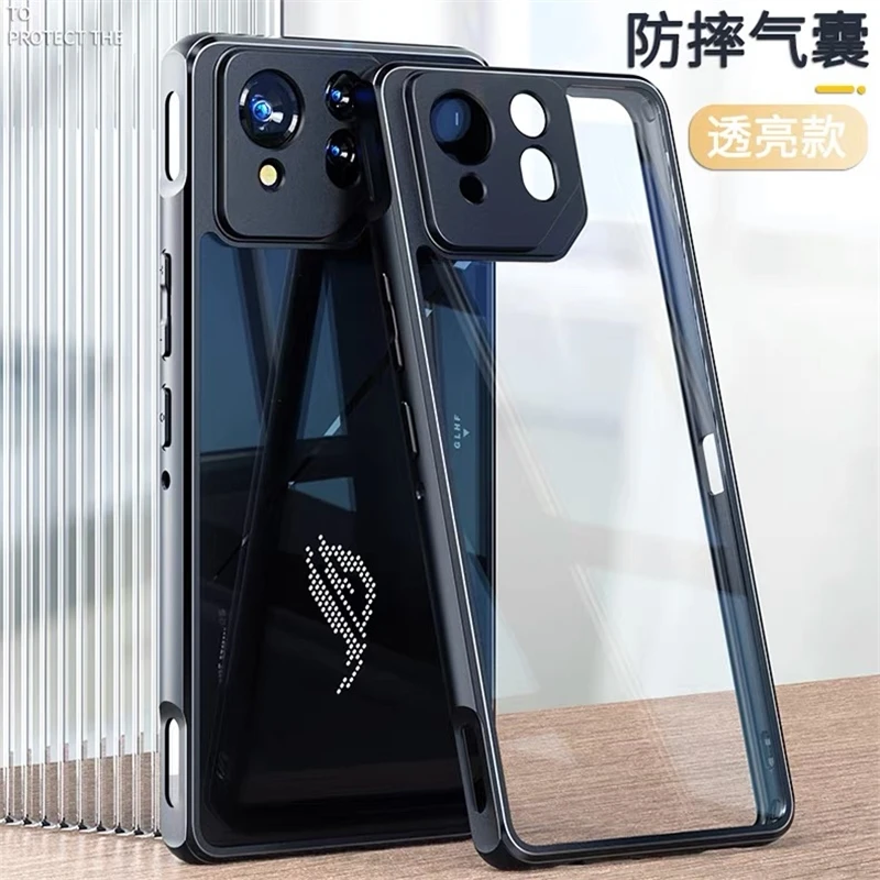 Capa para asus rog phone 8 pro, capa traseira transparente fosca para rog 8 8pro phone8pro 5g, proteção à prova de choque